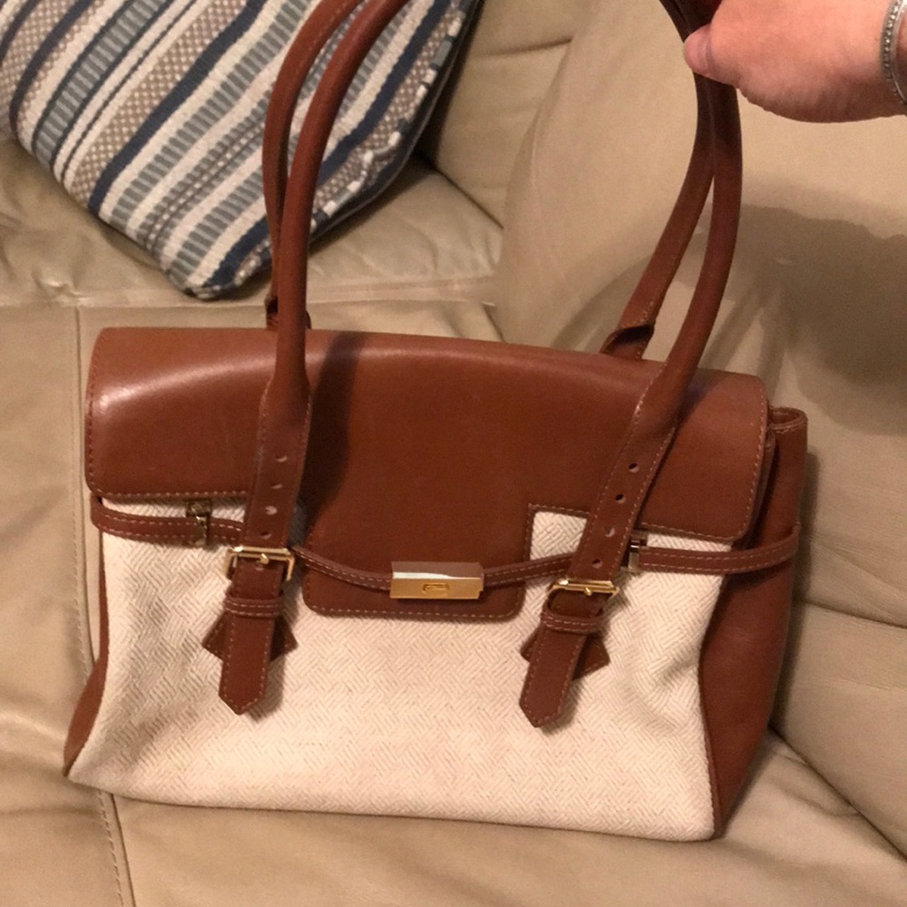 Brooks Brother Tweed and Leather Purse
